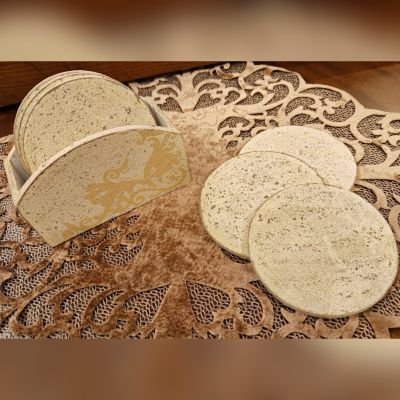 طقم كوستر مع علبة مناديل