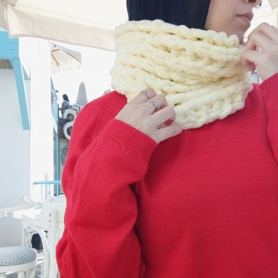 Crochet cowl fluffy 