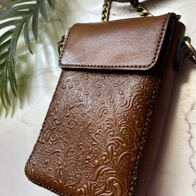 شنطه موبايل جلد طبيعي