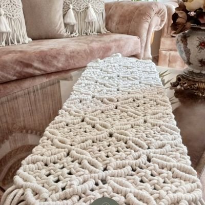 مفرش مكرمية 