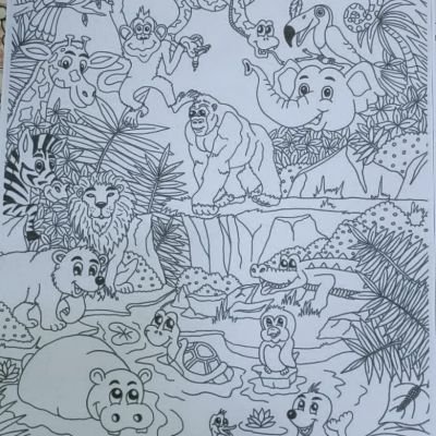 أوراق التلوين الضخمة + علبة الوان فلوماستر هدية علي الشيت 