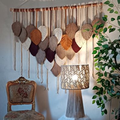 معلقة ورق شجر مكرميه