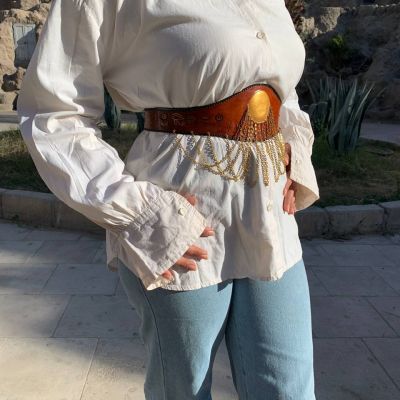 حزام جلد طبيعي 