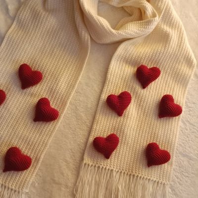 كوفيه كروشيه حريمي قلوب