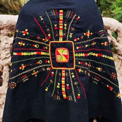 شال صوف جوخ مطرز يدوى بالكامل