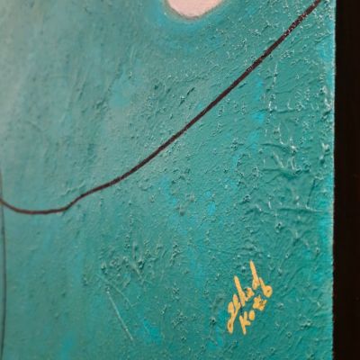 لوحه ب ألوان اكريليك مع ملمس بارز