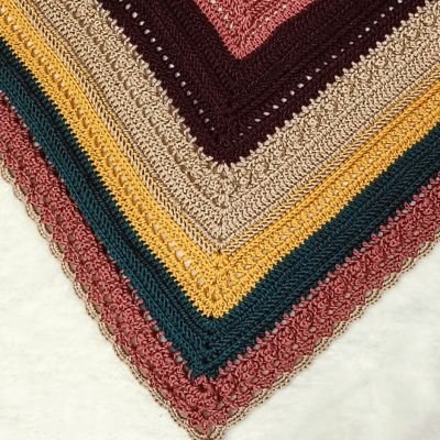 Crochet triangle scarf