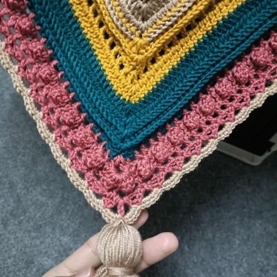 Crochet triangle scarf