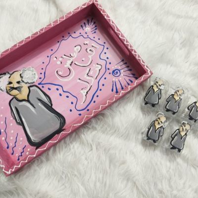 طقم استكانة رسم هاند ميد 