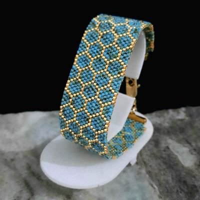 مجموعة خلية النحل الفيروزى من خرز الميوكى