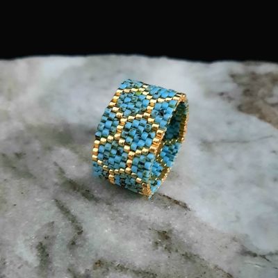 مجموعة خلية النحل الفيروزى من خرز الميوكى