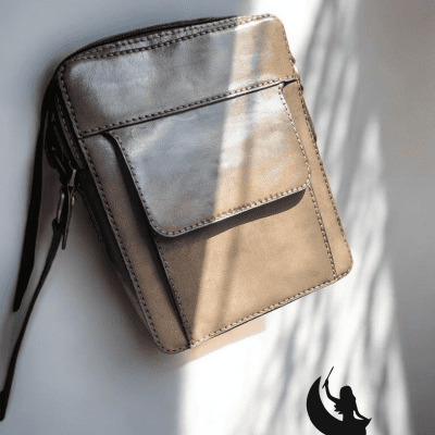 Handmade genuine leather crossbody bag for men 