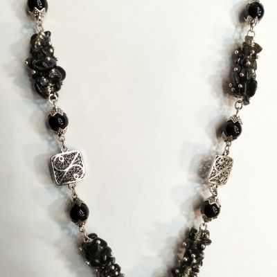 Necklaces agate stone black colour 