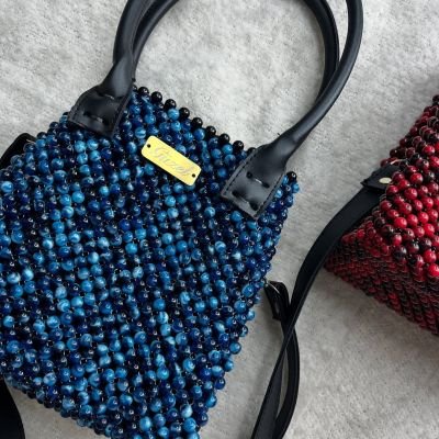 شنطه بيلوكس مرمر أزرق