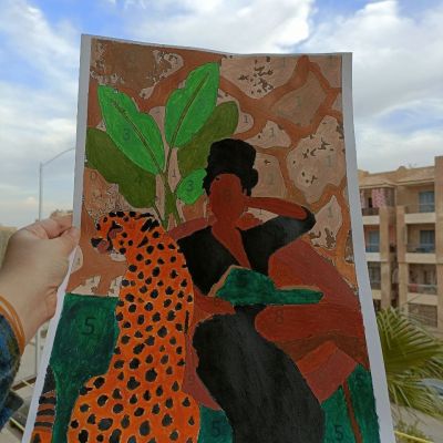 رسم حسب الرقم فتاة الفهد