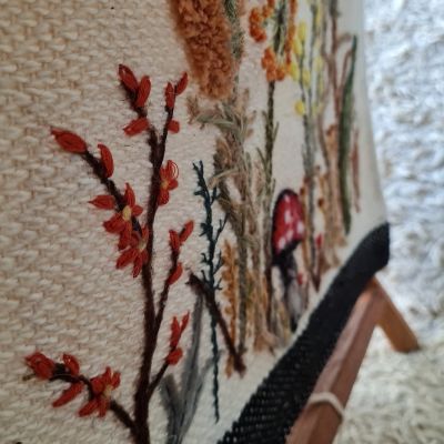 سله متعدده الاستعمال من خشب الزان ونسيج النول 