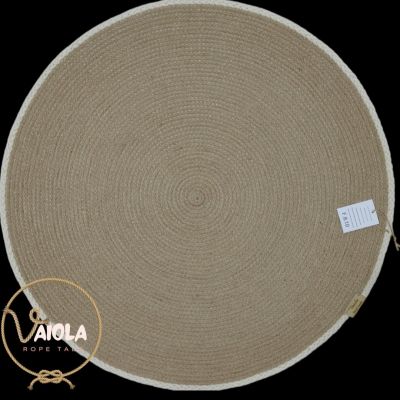 سجادة خيش دائرية بحرف مضفر