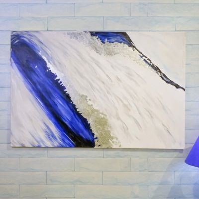 لوحة تجريدية مرسومة باليد 