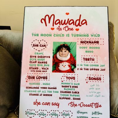 Birth memories wooden tableau