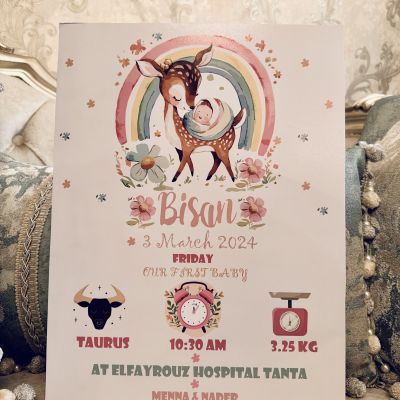 Birth memories wooden tableau