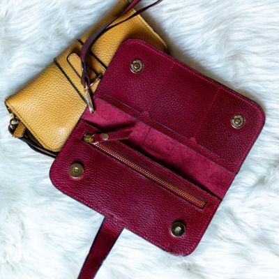 Genuine cowhide leather portufet