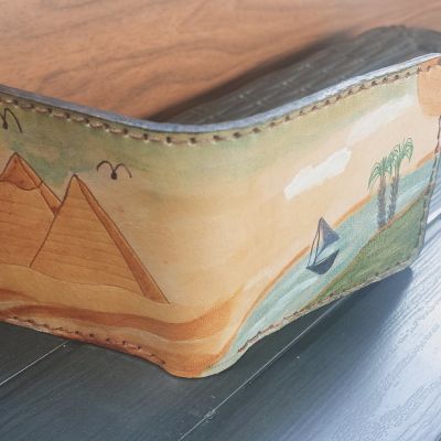  محفظه رجالى جلد طبيعي 