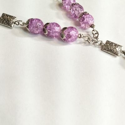 Necklaces alabaster stone purple colour 