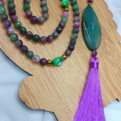 سبحه ٩٩ وديزاين عقد من احجار العقيق 