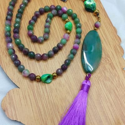 سبحه ٩٩ وديزاين عقد من احجار العقيق 