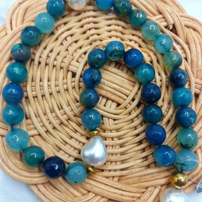 مسبحه٣٣ من احجار العقيق وفواصل هيماتيت وسلاسل دهب صينى جولد