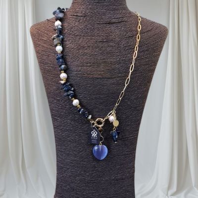  عقد من كسر احجار العقيق واللؤلؤ الطبيعى 