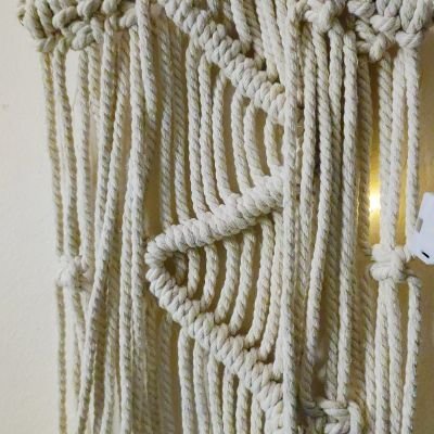 Crescent and star set with cotton macrame thread