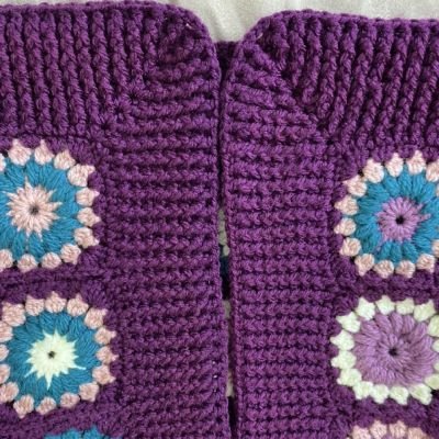 جاكت كروشيه وحدات من الصوف