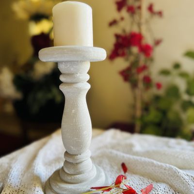 مجموعة ديكورية من صينية وحامل شموع