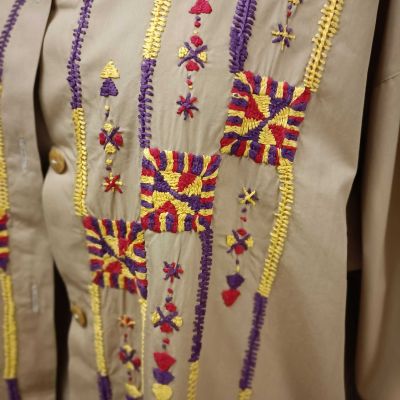 عباية كاجوال، مطرزة يدويًا بالكامل في سيوة - قطن بوبلين