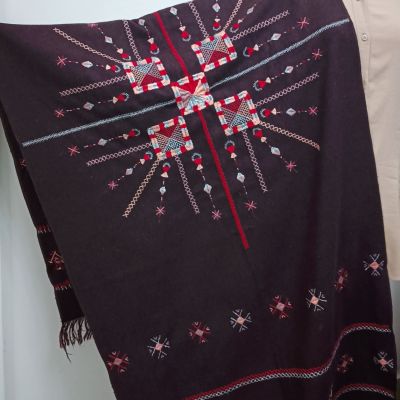 شال صوف جوخ تطريز يدوى تراثى بواحة سيوة