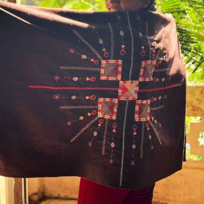 شال صوف جوخ تطريز يدوى تراثى بواحة سيوة