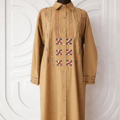 عباية كاجوال، مطرزة يدويًا بالكامل في سيوة - قطن بوبلين