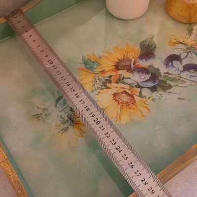 طقم صينية زيتوني + علبة مناديل