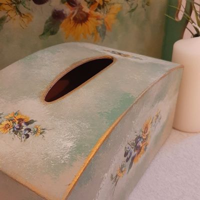 طقم صينية زيتوني + علبة مناديل