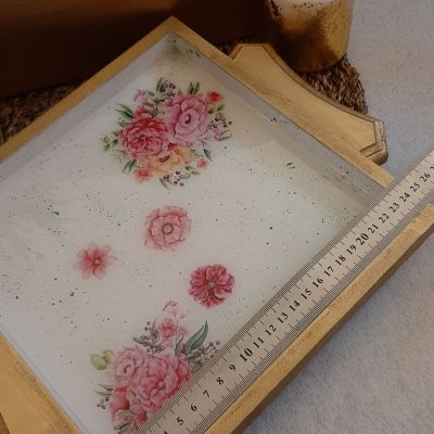 علبة مناديل - صينية خشب