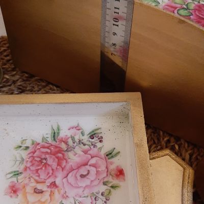 علبة مناديل - صينية خشب