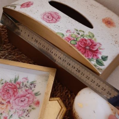 علبة مناديل - صينية خشب