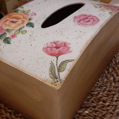 علبة مناديل - صينية خشب