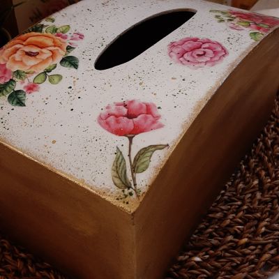 علبة مناديل - صينية خشب