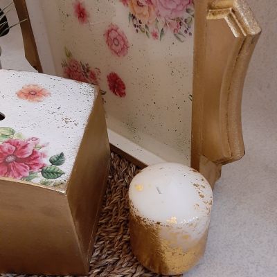 علبة مناديل - صينية خشب