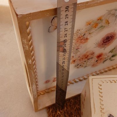 علبة مناديل - صينية خشب