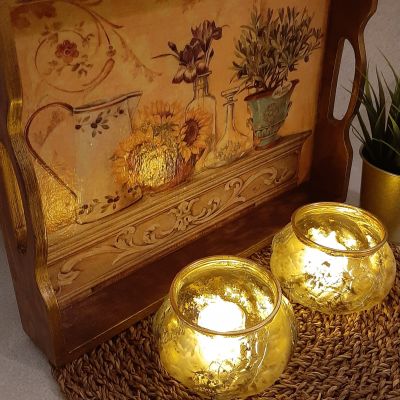 صينية خشب بني