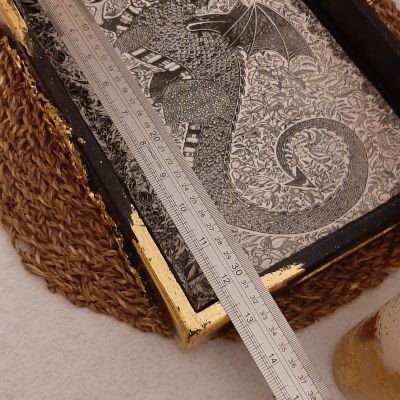 صينية خشب اسود*ذهبي