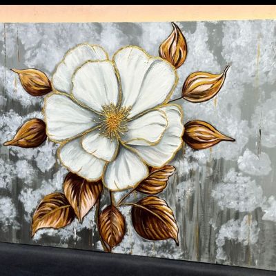 ألوان اكريليك مع رسم بارز